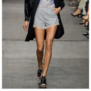 Rag & Bone Pinstripe Lace Trim Short | sz.0